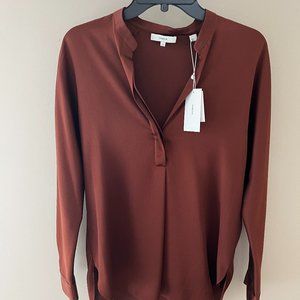 Vince Silk Satin band-collar blouse - Perfect for the Holidays